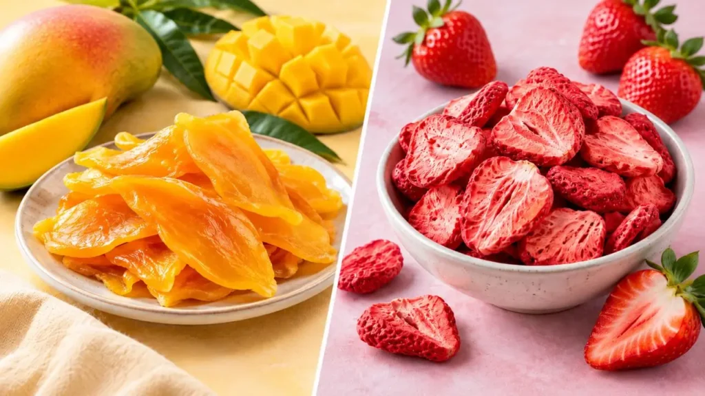 Trái cây sấy dẻo và trái cây sấy giòn